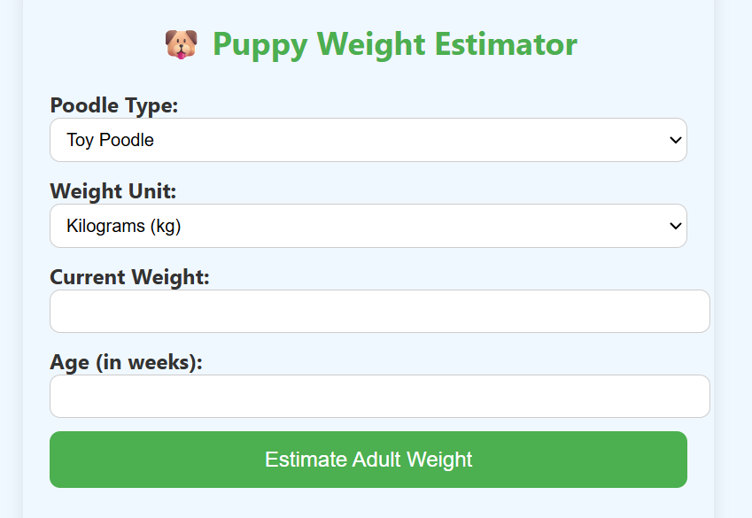 Poodle Puppy Weight Estimator: Predict Adult Size Easily