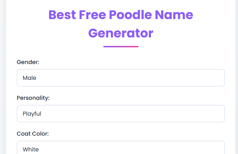 Poodle Name Generator:Find the Perfect Name for Your Poodle!