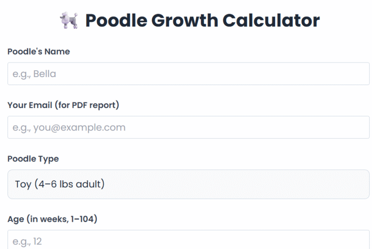 Poodle Growth Calculator: Predict Your Poodle’s Adult Weight