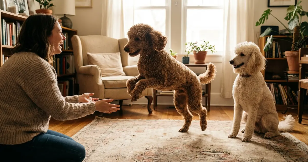 toy miniature and standard poodle gender temperament infographic