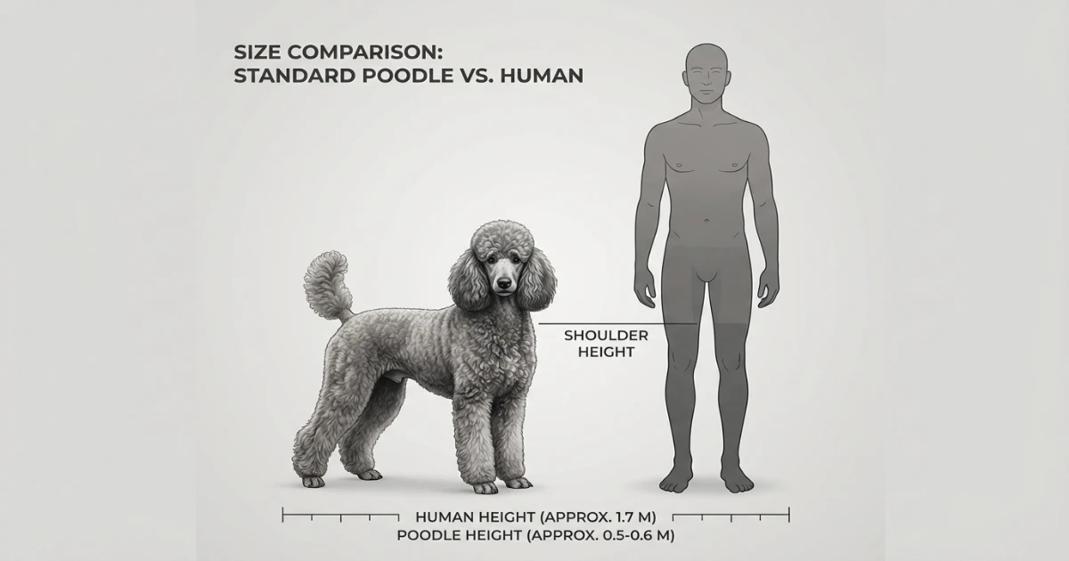 standard poodle size comparison diagram