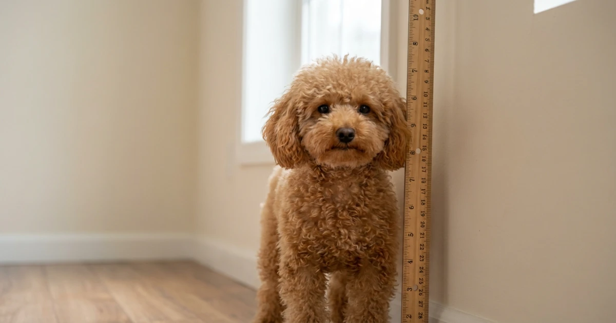 toy poodle size height measurement infographic