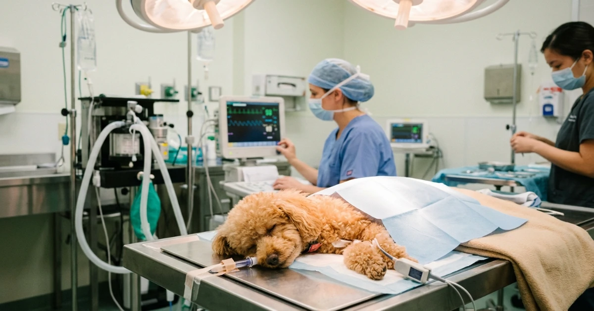 Timeline chart showing poodle spay vs neuter best age by Toy Miniature Standard