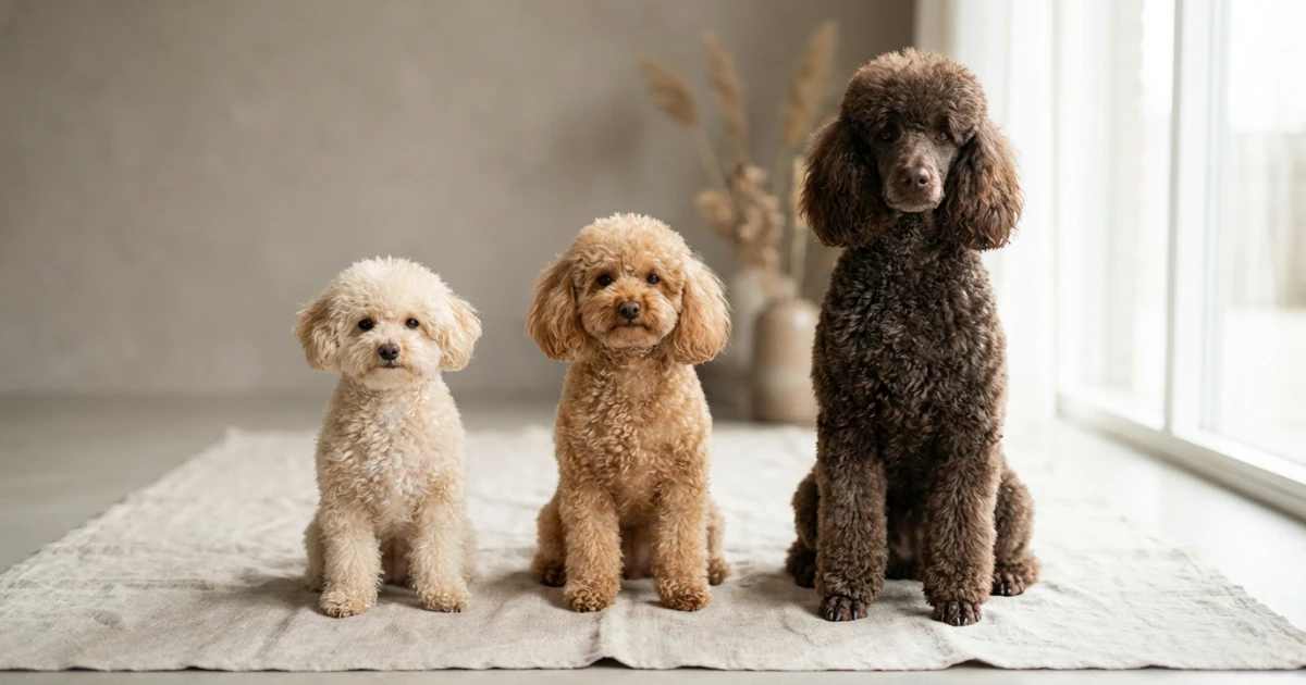 toy miniature and standard poodle size comparison chart