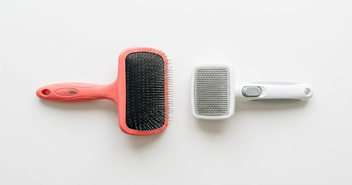 Chris Christensen Big G slicker brush on a standard poodle coat