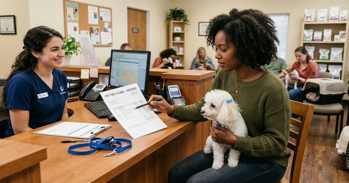 Color-coded US map showing four regions with average poodle vaccination cost ranges for 2026