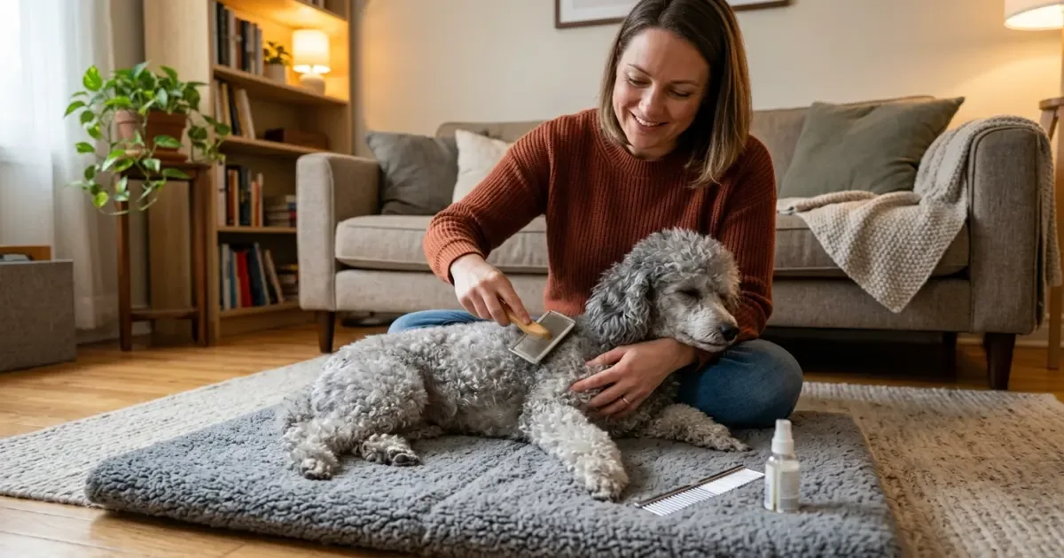 Toy, Miniature, and Standard Poodle side by side showing size differences that affect grooming cost