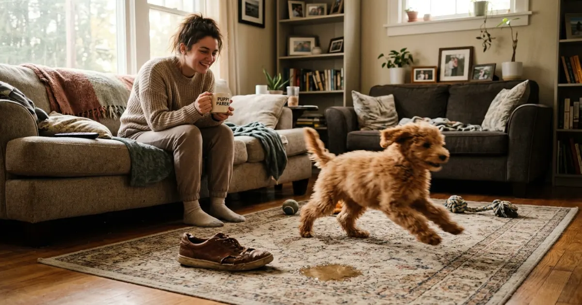 Poodle puppy vs adult Poodle lifestyle comparison showing puppy attention needs and adult calm behavior