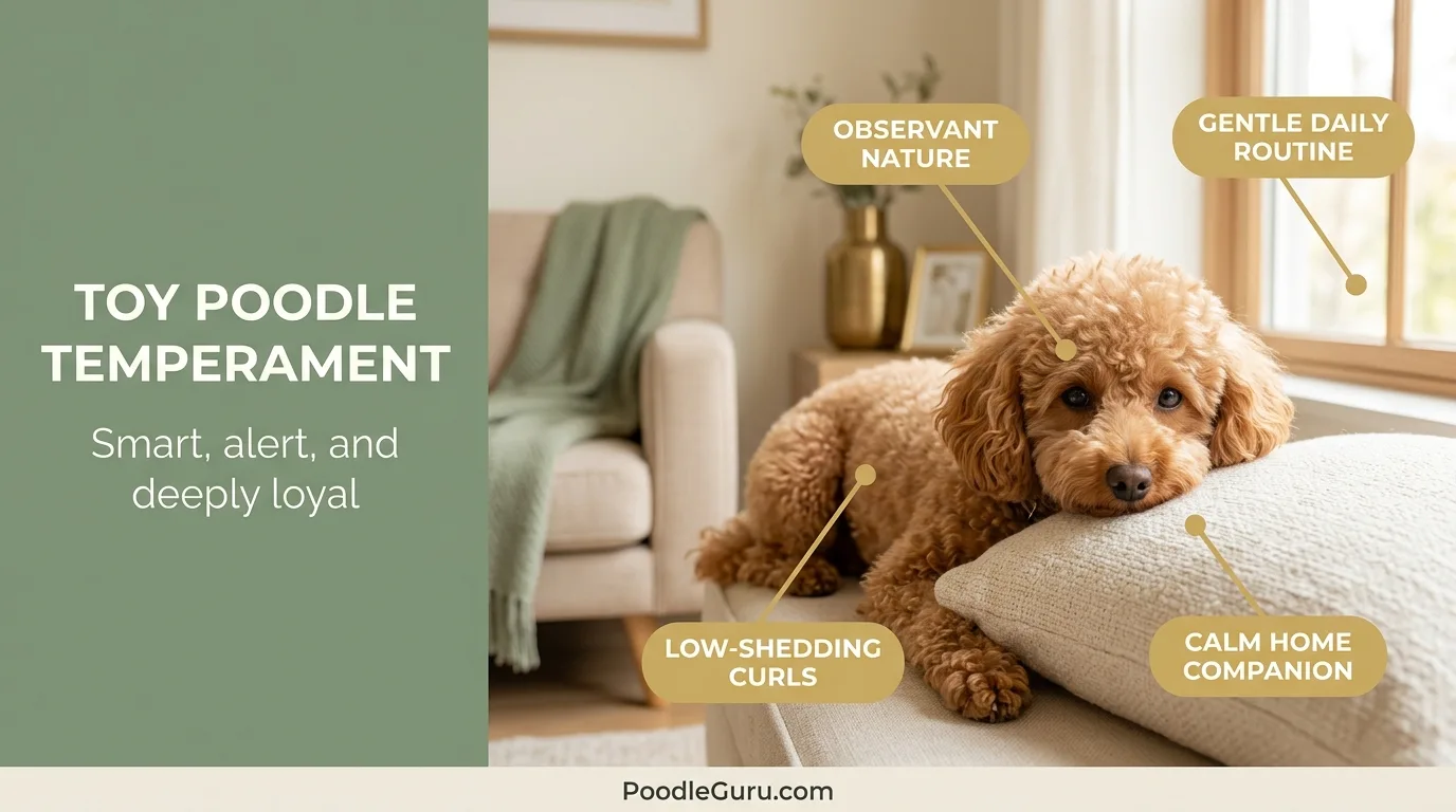 A playful Maltipoo puppy with a soft toy on a cream rug