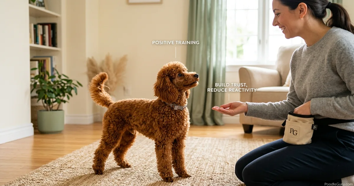 Are poodles aggressive? Relaxed Toy Poodle versus tense Toy Poodle body language comparison