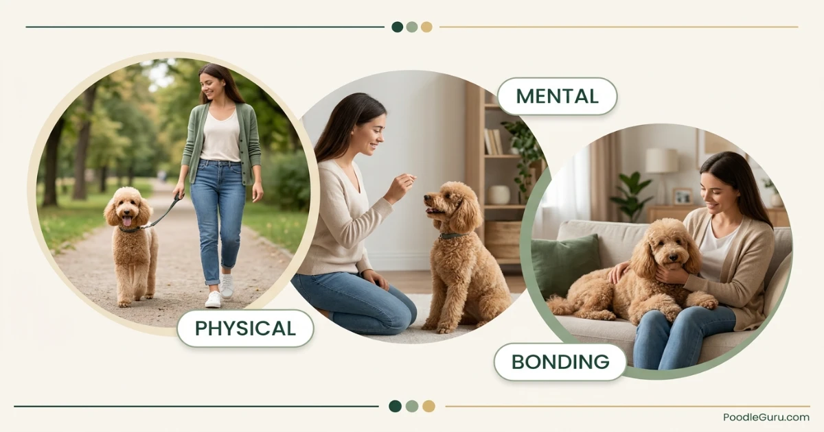 PoodleGuru Contentment Triad showing physical mental and bonding needs for poodles