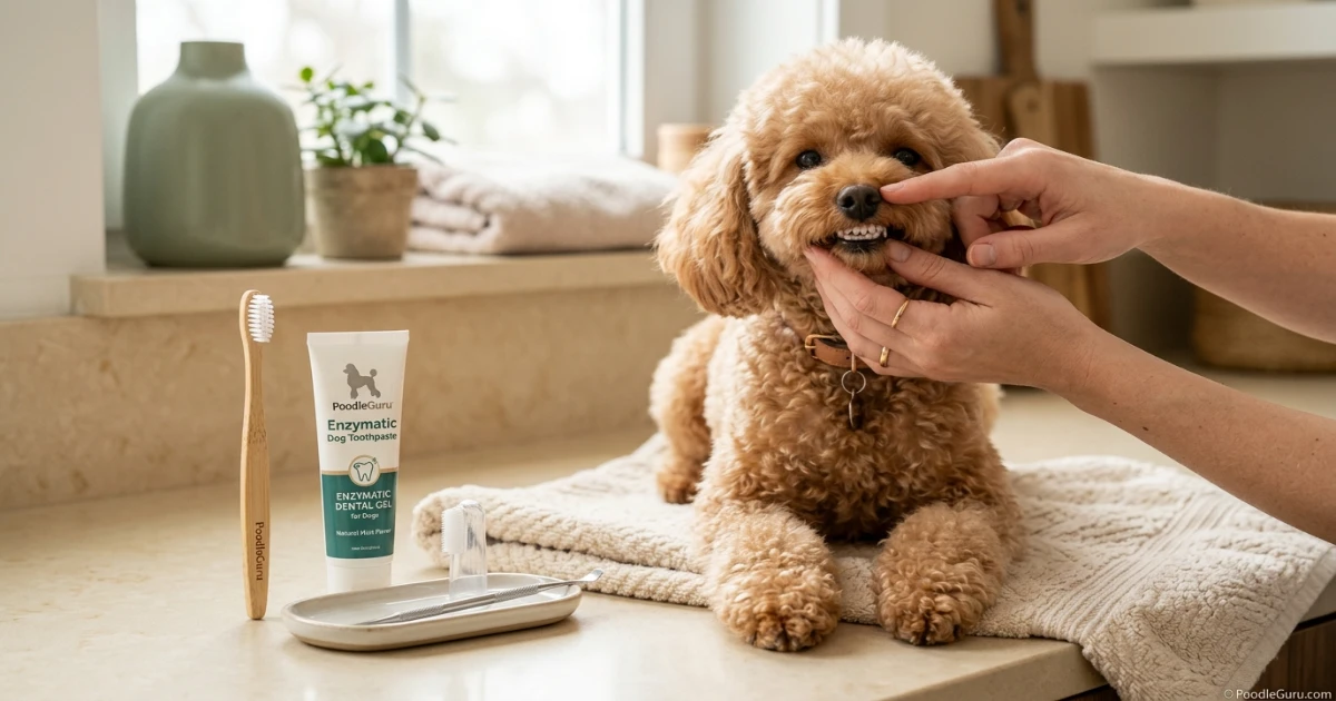 Poodle dental odor check for foul breath and bad smell prevention