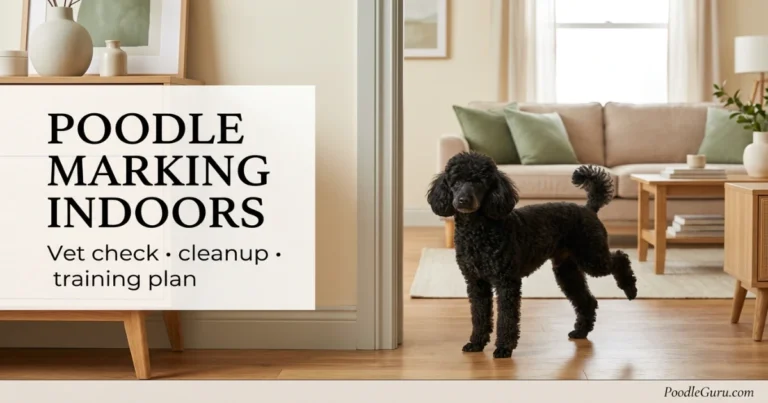 Poodle marking indoors