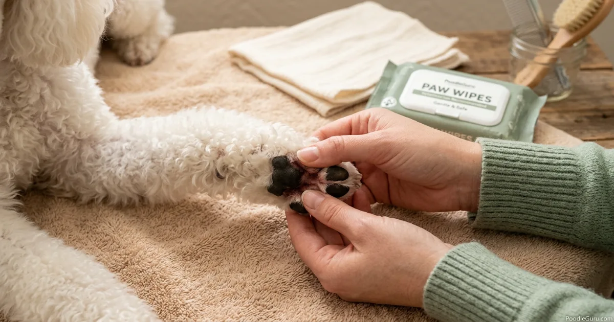 Poodle paw yeast odor check for corn chip smell between paw pads