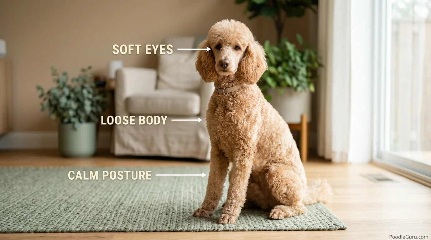 Can poodles be aggressive warning signs shown through calm relaxed Poodle body language