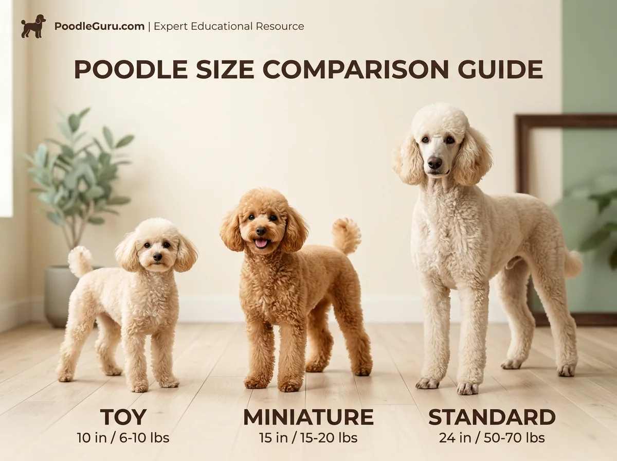 Poodle grooming brush, comb, and coat care tools on a clean cream background