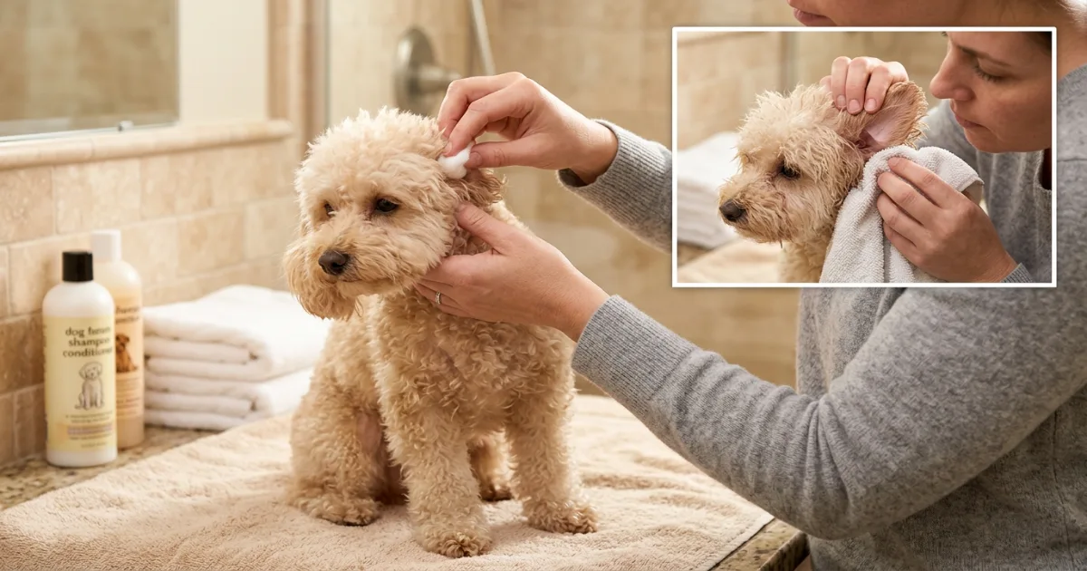Freshly bathed Standard Poodle shaking off water – how often to bathe a poodle depends on coat type and lifestyle