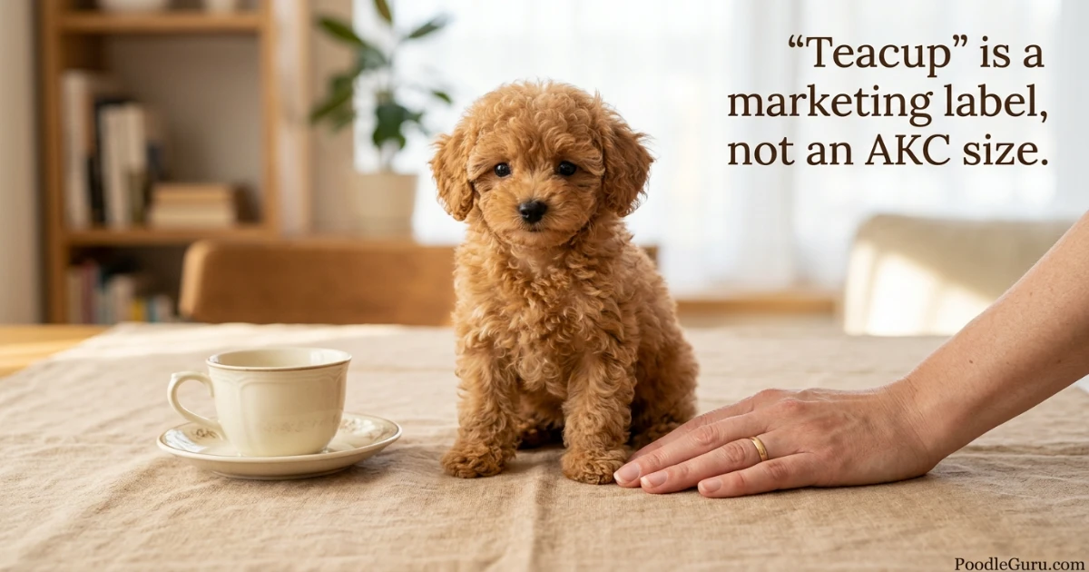 Is teacup poodle AKC recognized explained with a tiny Toy Poodle size comparison