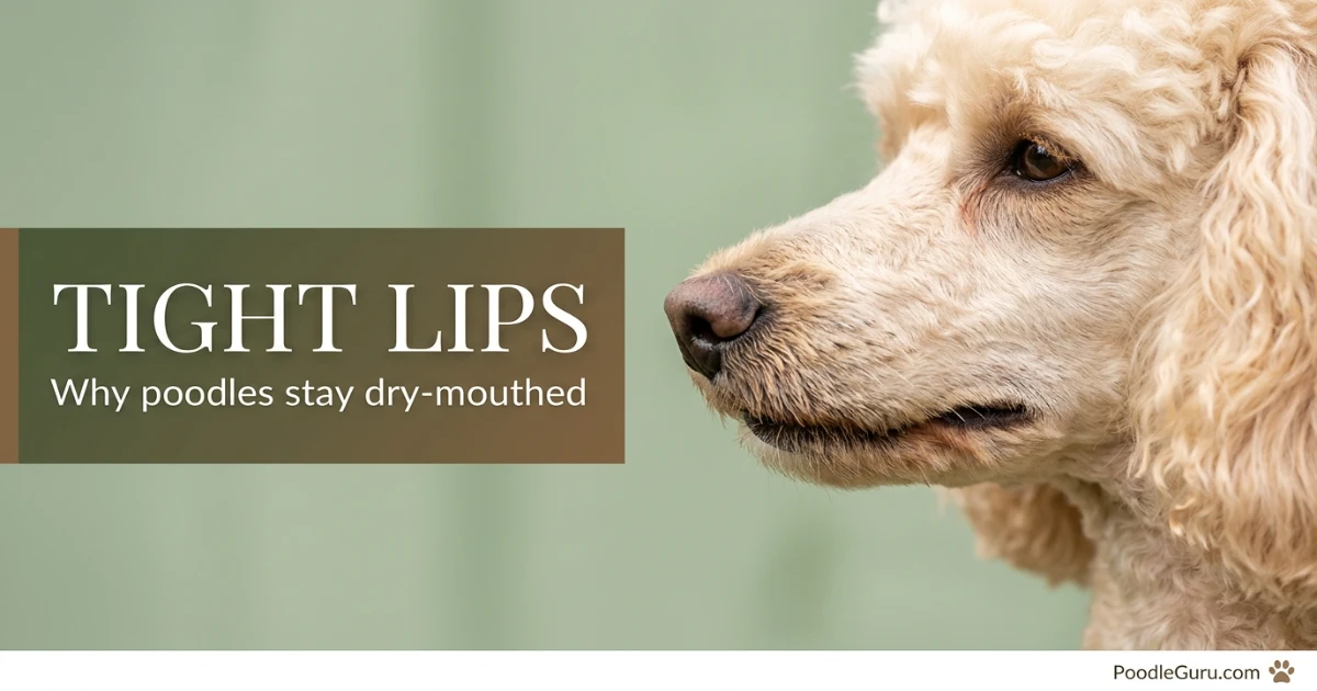 Toy Poodle with tight dry muzzle showing typical low-drool poodle anatomy