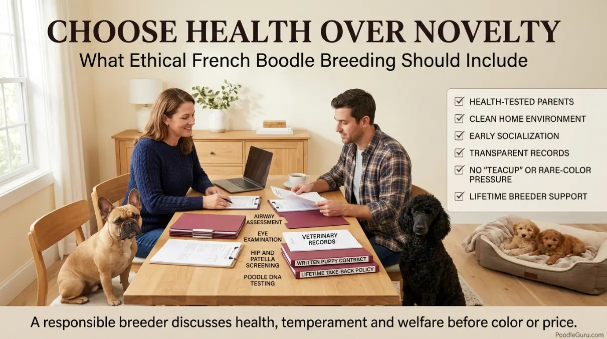 Ethical breeding considerations for Frenchie Poodle mixes