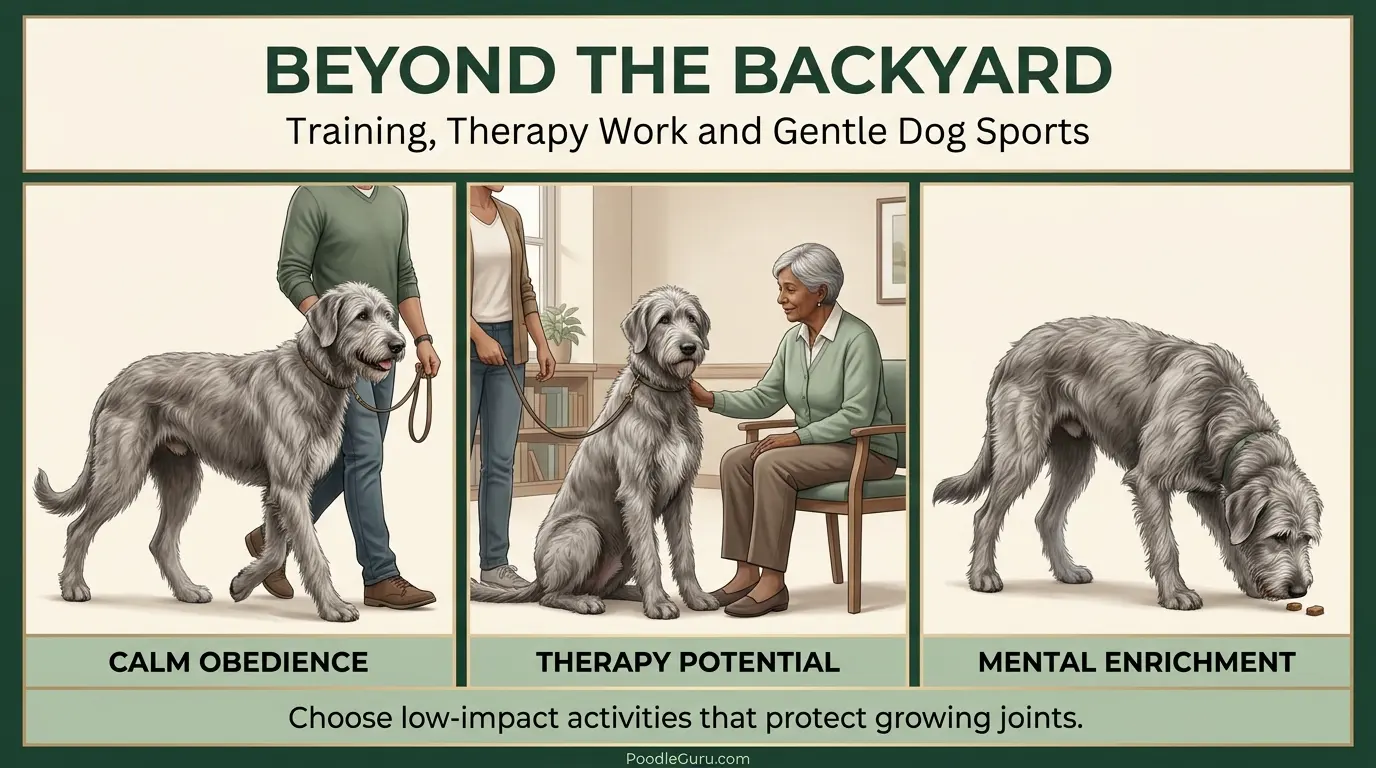 Irish Wolfadoodle training exercise and therapy dog potential