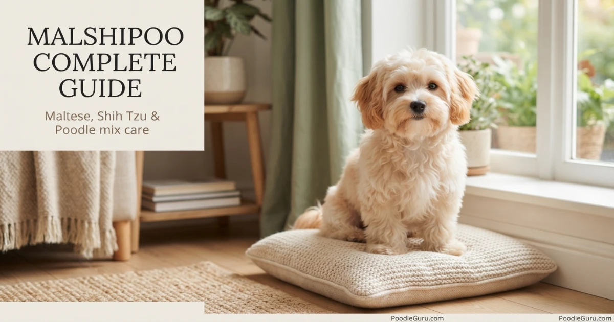 Malshipoo complete guide with fluffy Maltese Shih Tzu Poodle mix portrait