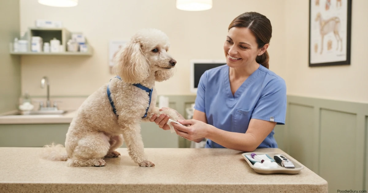 Miniature Poodle having blood drawn for ACTH stimulation testing