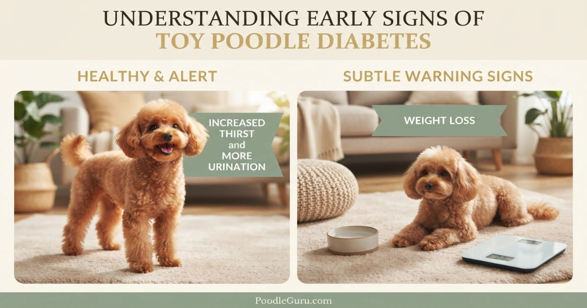Poodle diabetes early signs including thirst weight loss and low energy