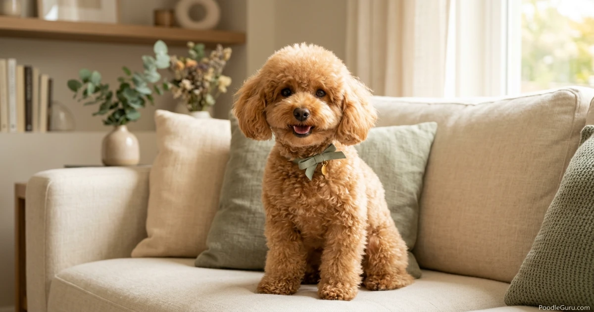 Happy Toy Poodle with healed ears after hematoma treatment, showing normal ear shape