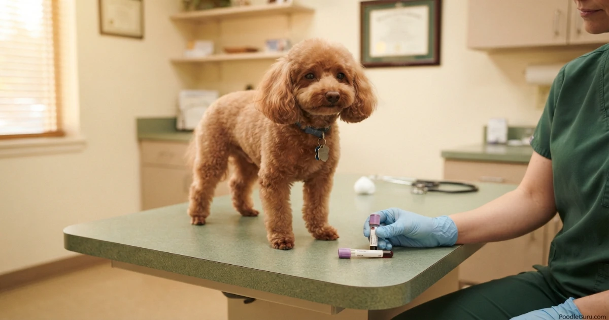 Toy Poodle receiving monthly heartworm prevention chew from owner