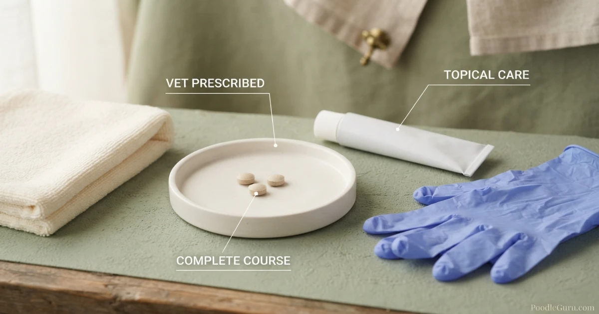 Ringworm home disinfection setup with washable bedding vacuum and safe cleaning supplies