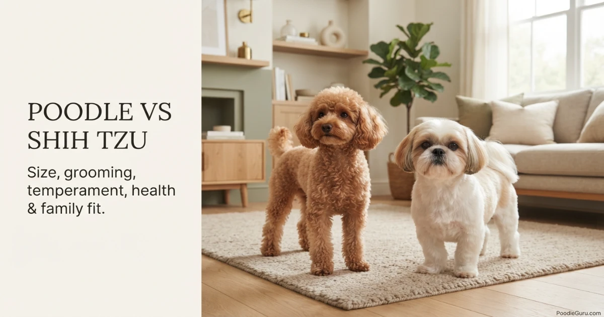 Toy Poodle and Shih Tzu side by side comparison