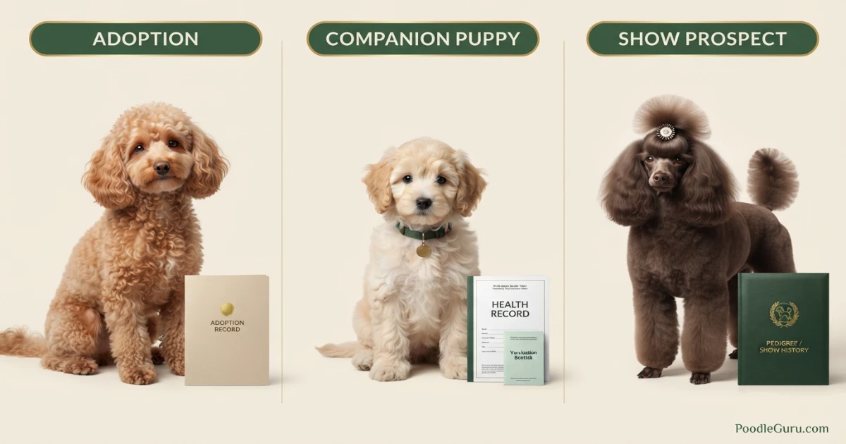 Toy Poodle price tiers from adoption to companion and show lines